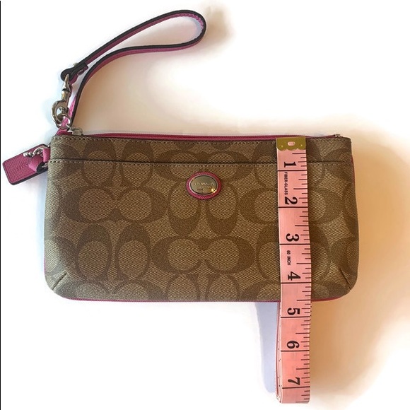Coach Classic Monogram Wristlet w/Pink Accents - Picture 11 of 11